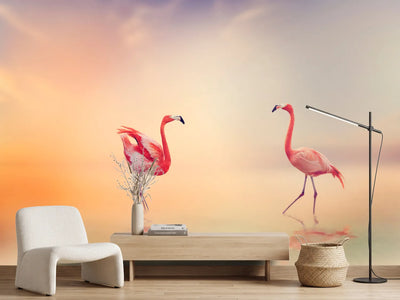 photo-wallpaper-romantic-flamingos