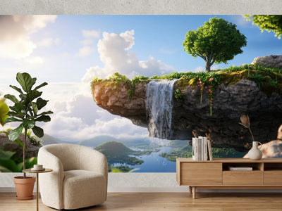 photo-wallpaper-lush-floating-island-with-powerful-waterfall-and-vibrant-greenery