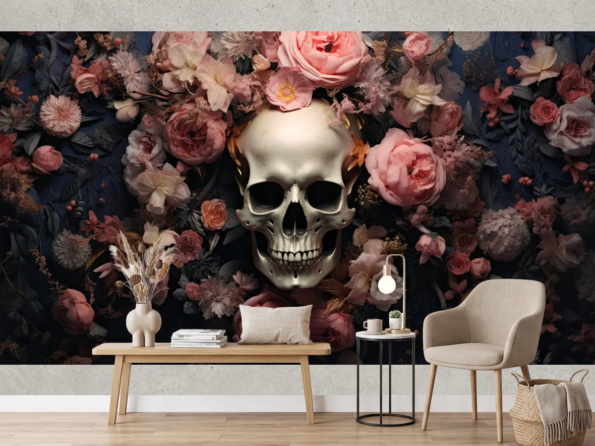 photo-wallpaper-beautiful-halloween-skull-decorated-peonies-roses-flowers