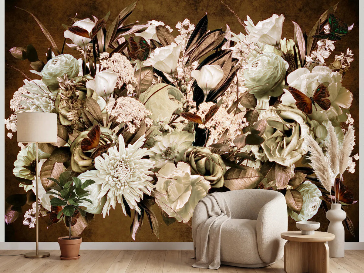 photo-wallpaper-vintage-floral-butterflies
