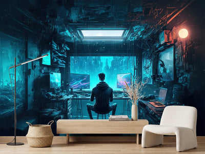 photo-wallpaper-futuristic-guy-room-in-cyberpunk-dystopia-concept-art-illustration