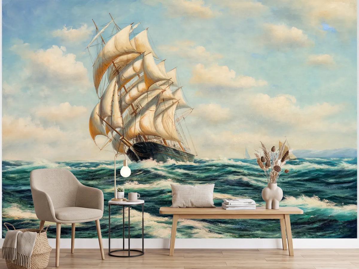 photo-wallpaper-sailing-ship-at-sea-oil-painting-picture