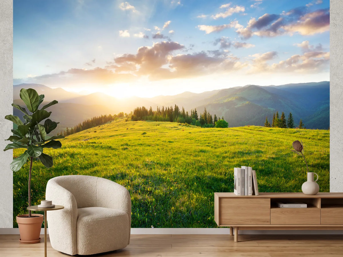 photo-wallpaper-sunset-in-the-mountain-valley-beautiful-natural-landscape-in-the-summer-time