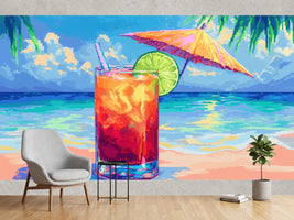 photo-wallpaper-tropical-cocktail-with-lime-and-parasol-by-the-sea-in-pixel-style