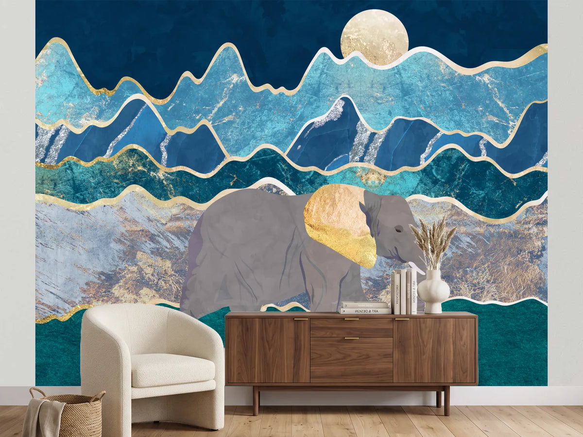 photo-wallpaper-golden-elephant-mountains