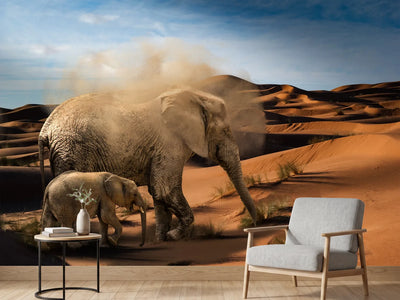 photo-wallpaper-elephants-in-the-desert