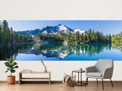 photo-wallpaper-volcanic-mountain-in-morning-light-reflected-in-calm-waters-of-lake