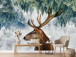 photo-wallpaper-the-deer-and-the-woods-x
