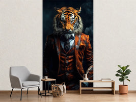 photo-wallpaper-tiger-in-an-orange-three-piece-suit-against-dark-smoke