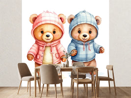 photo-wallpaper-watercolor-bears-cute-lovely-animal-illustration-in-cartoon-style
