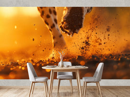 photo-wallpaper-cheetah-paw-kicking-up-dust-in-golden-backlight