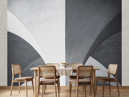 photo-wallpaper-curved-concrete-arches-in-light-and-shadow-graphic-minimalism