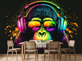 photo-wallpaper-cool-neon-party-dj-monkey-in-headphones-and-sunglasses-generative-ai
