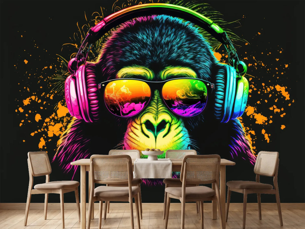 photo-wallpaper-cool-neon-party-dj-monkey-in-headphones-and-sunglasses-generative-ai
