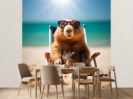 photo-wallpaper-groundhog-wearing-sunglasses-on-a-beach