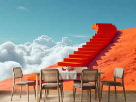 photo-wallpaper-orange-staircase-climbing-a-red-hill-above-the-clouds
