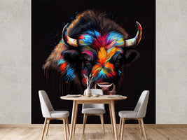photo-wallpaper-bison-vibrant-art