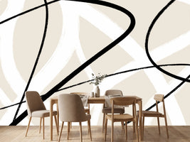 photo-wallpaper-black-lines-on-a-neutral-beige-background