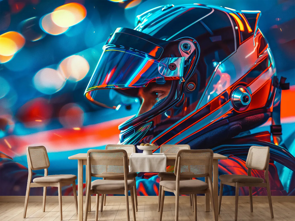 photo-wallpaper-racing-driver-in-helmet-under-glowing-neon-lights