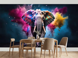 photo-wallpaper-elephant-in-colorful-powder-paint-explosion-dynamic