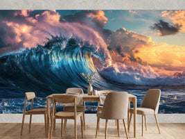 photo-wallpaper-turquoise-breaking-wave-under-a-glowing-sunset-sky