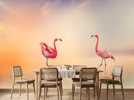 photo-wallpaper-romantic-flamingos