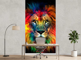 photo-wallpaper-vibrant-lion-portrait-with-colorful-mane