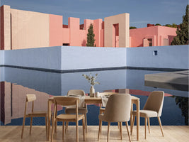 photo-wallpaper-geometric-pink-pool-reflections