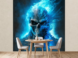 photo-wallpaper-skull-assassin-blue-fire-generative-ai