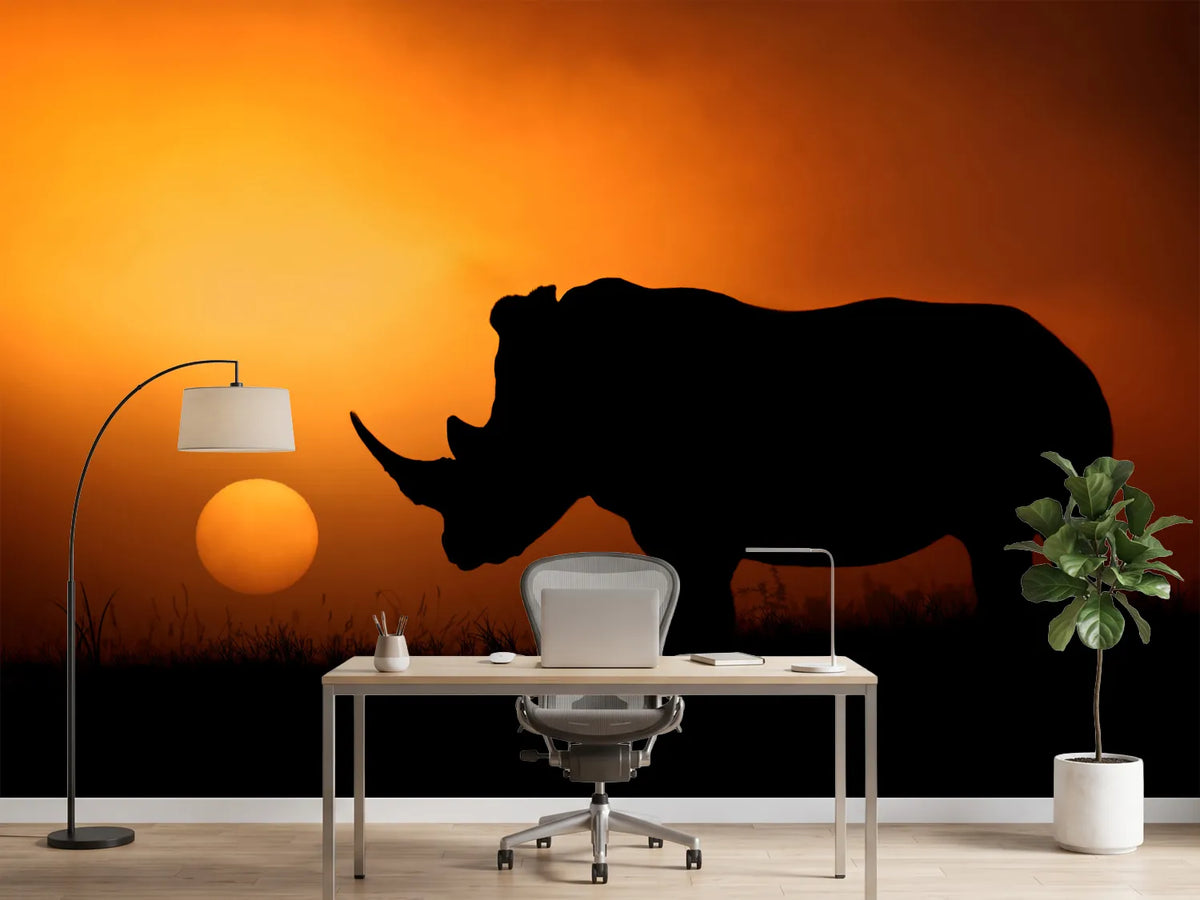 photo-wallpaper-rhino-sunrise