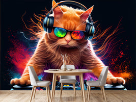 photo-wallpaper-ginger-dj-cat-with-sunglasses-and-headphones-playing-music-generative-ai