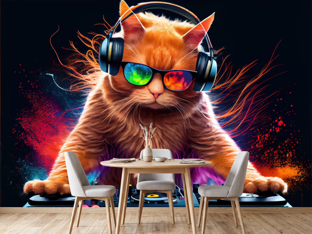 photo-wallpaper-ginger-dj-cat-with-sunglasses-and-headphones-playing-music-generative-ai