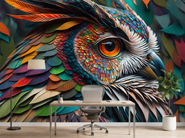 photo-wallpaper-abstract-animal-owl-portrait-with-colorful-double-exposure-paint-with-generative-ai-2