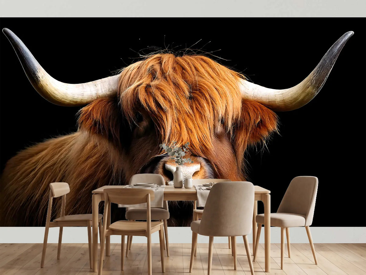 photo-wallpaper-highland-cow-with-sweeping-horns-against-deep-black