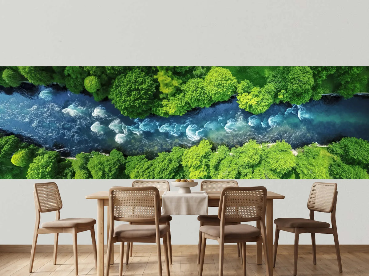photo-wallpaper-turquoise-river-winding-between-lush-green-treetops-from-above