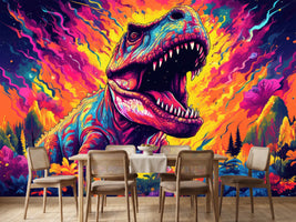 photo-wallpaper-roaring-t-rex-in-a-psychedelic-neon-jungle