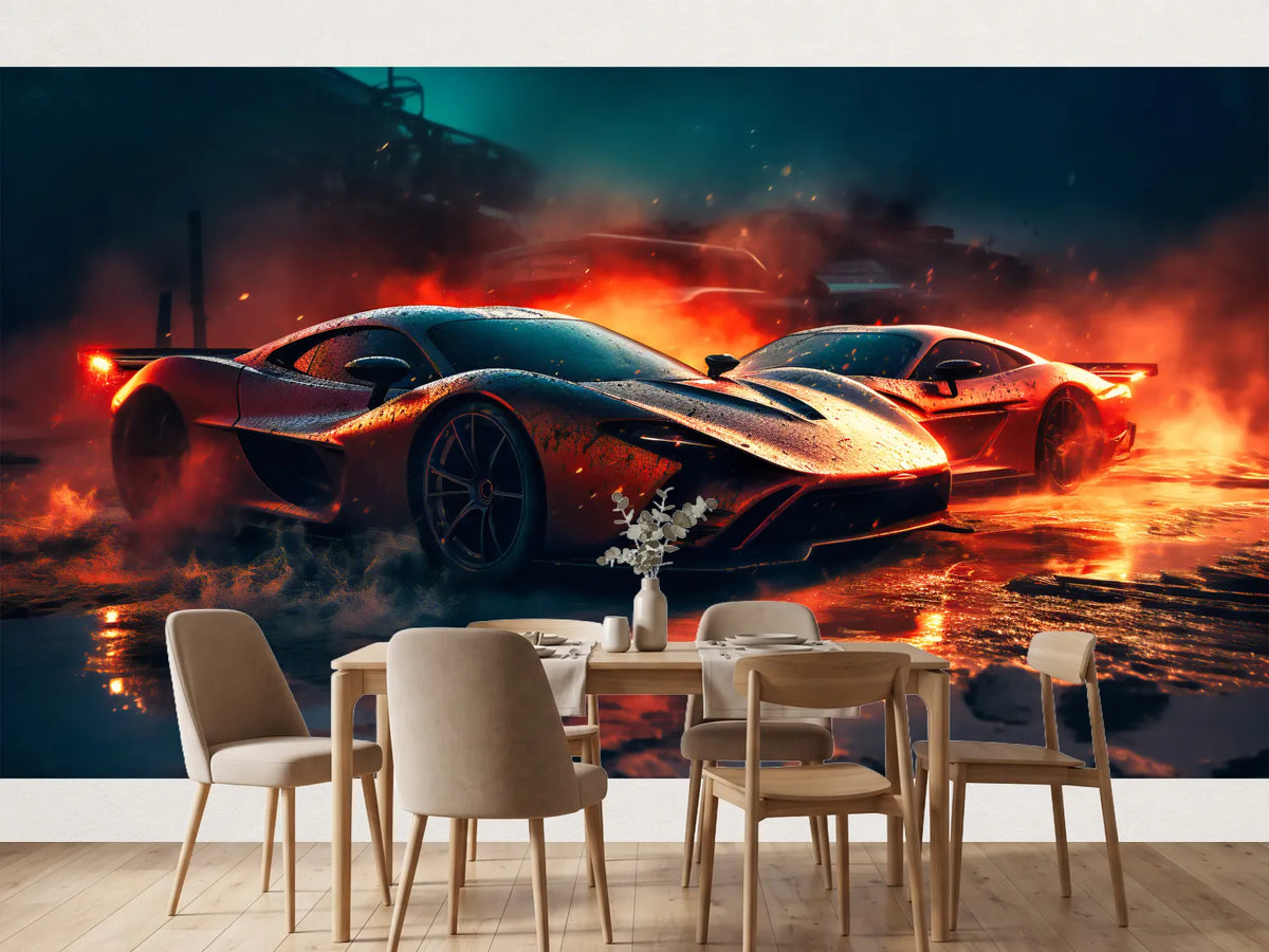 photo-wallpaper-fast-sport-cars-on-the-edge-of-fire-wallpapers