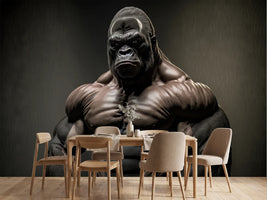 photo-wallpaper-gorilla-close-up-portrait-bodybuilder-posing-generative-ai