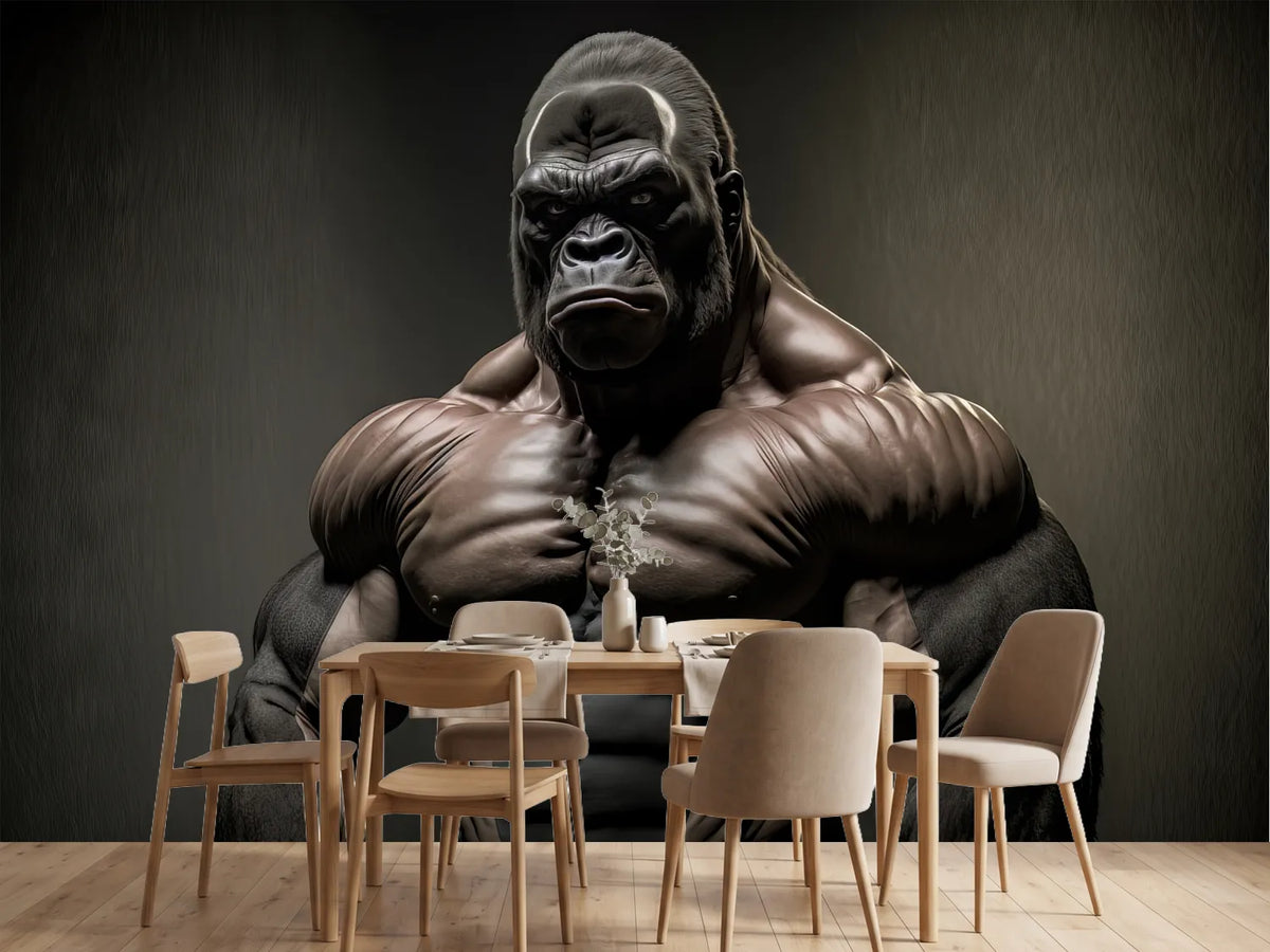photo-wallpaper-gorilla-close-up-portrait-bodybuilder-posing-generative-ai