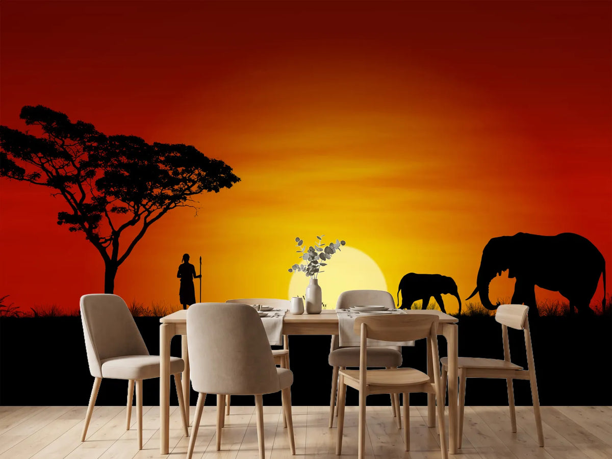 photo-wallpaper-african-steppe-elephant