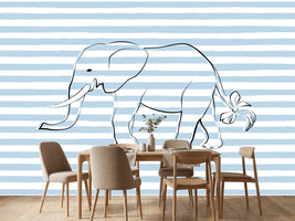photo-wallpaper-striped-elephant-with-bow