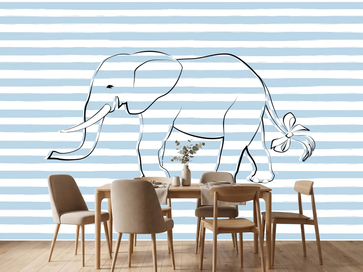 photo-wallpaper-striped-elephant-with-bow