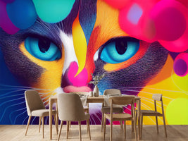 photo-wallpaper-portrait-of-cat-pour-thick-split-colorful-paint-liquid-3d-render