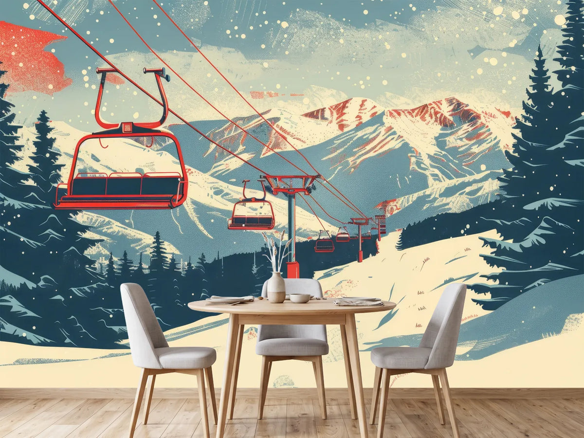 photo-wallpaper-red-chairlift-above-a-snowy-ski-slope-in-retro-graphic-style