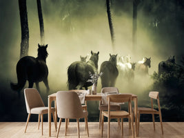 photo-wallpaper-horses-in-the-forest