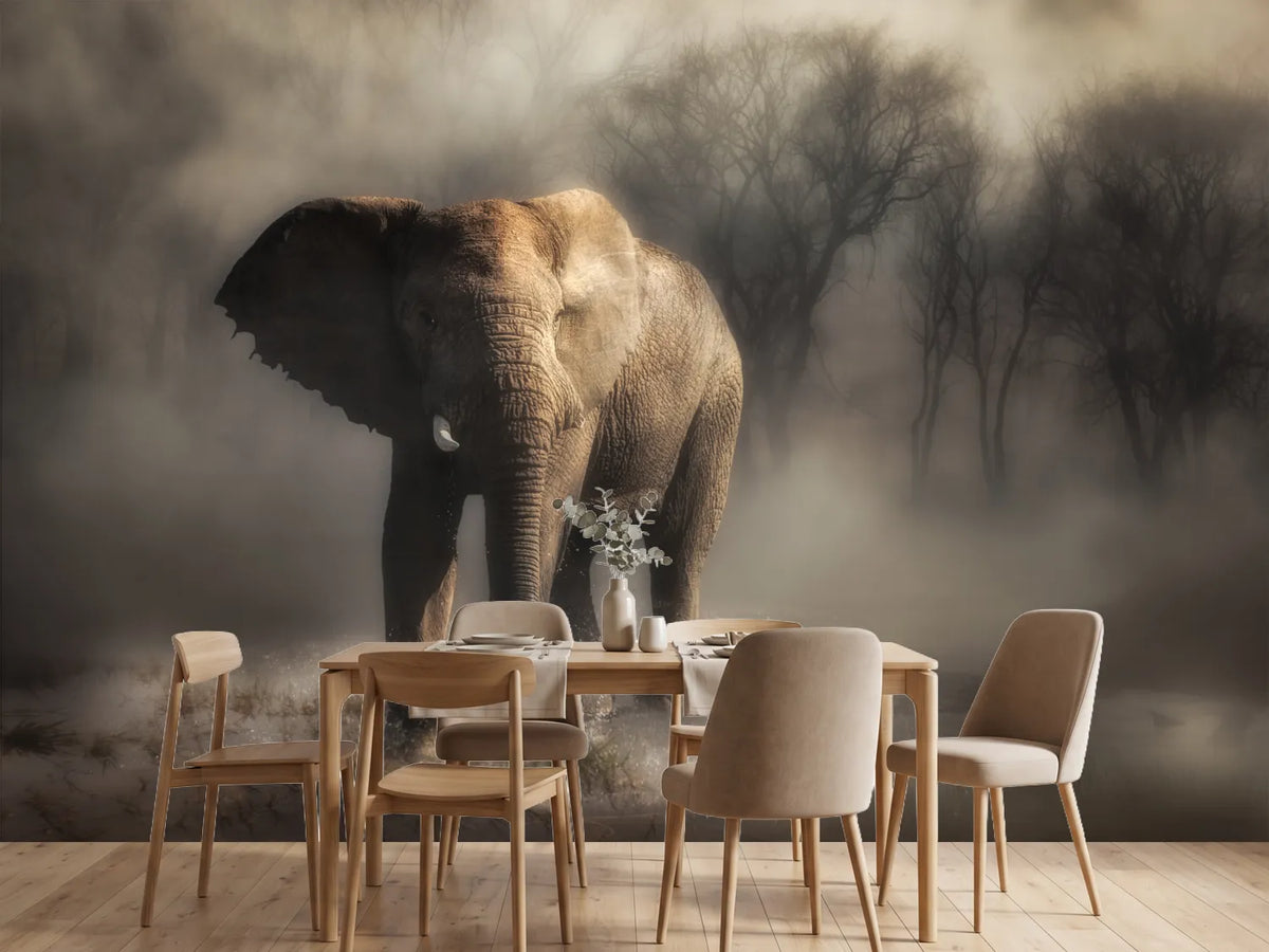 photo-wallpaper-misty-elephant-walk