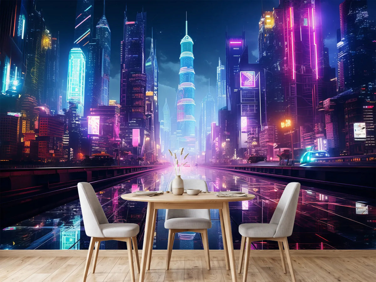 photo-wallpaper-neon-skyline-at-night-with-light-reflections-on-wet-asphalt