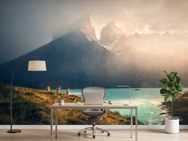 photo-wallpaper-guanacos-patagonia-peaks