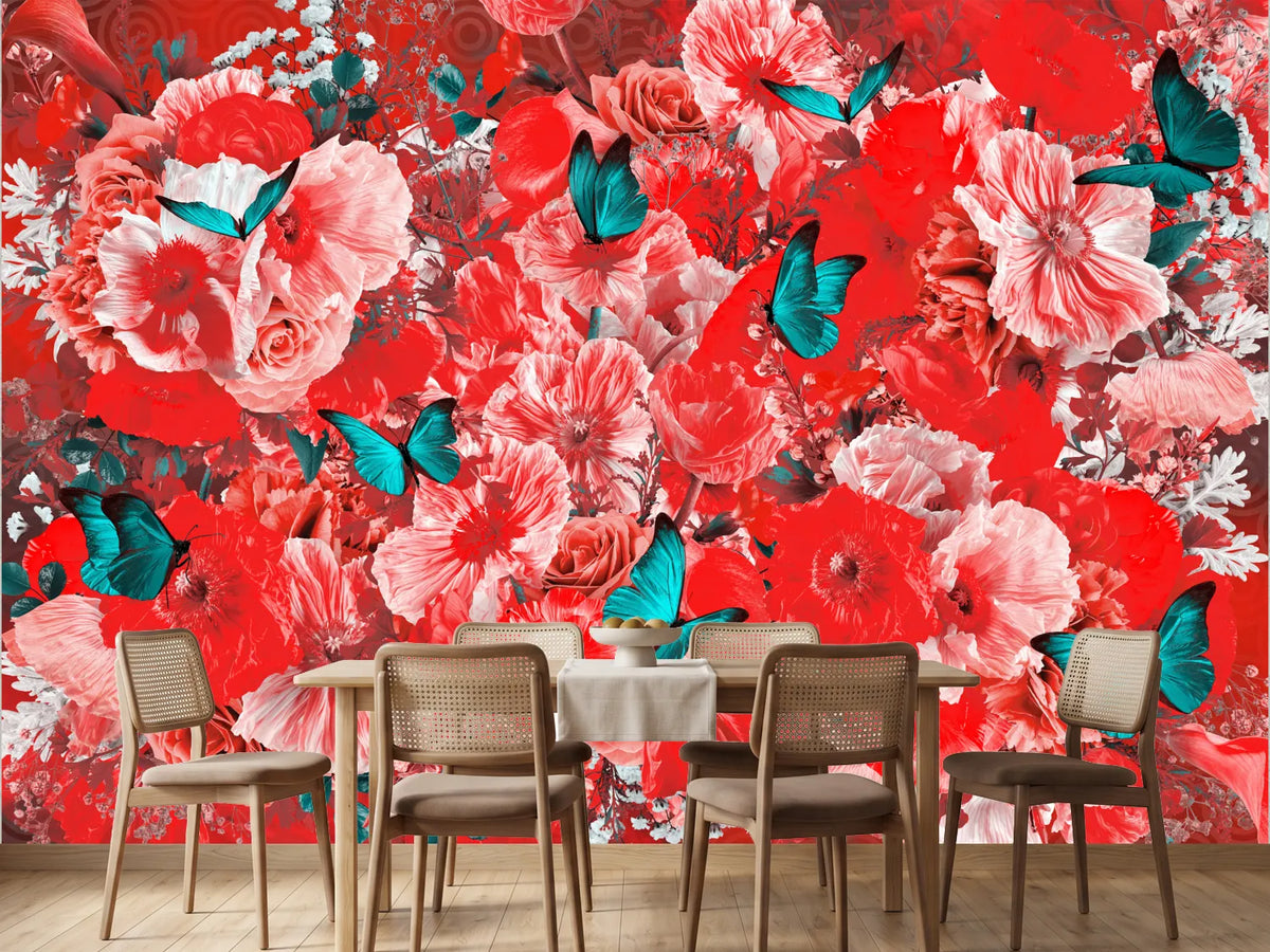 photo-wallpaper-vibrant-floral-butterflies