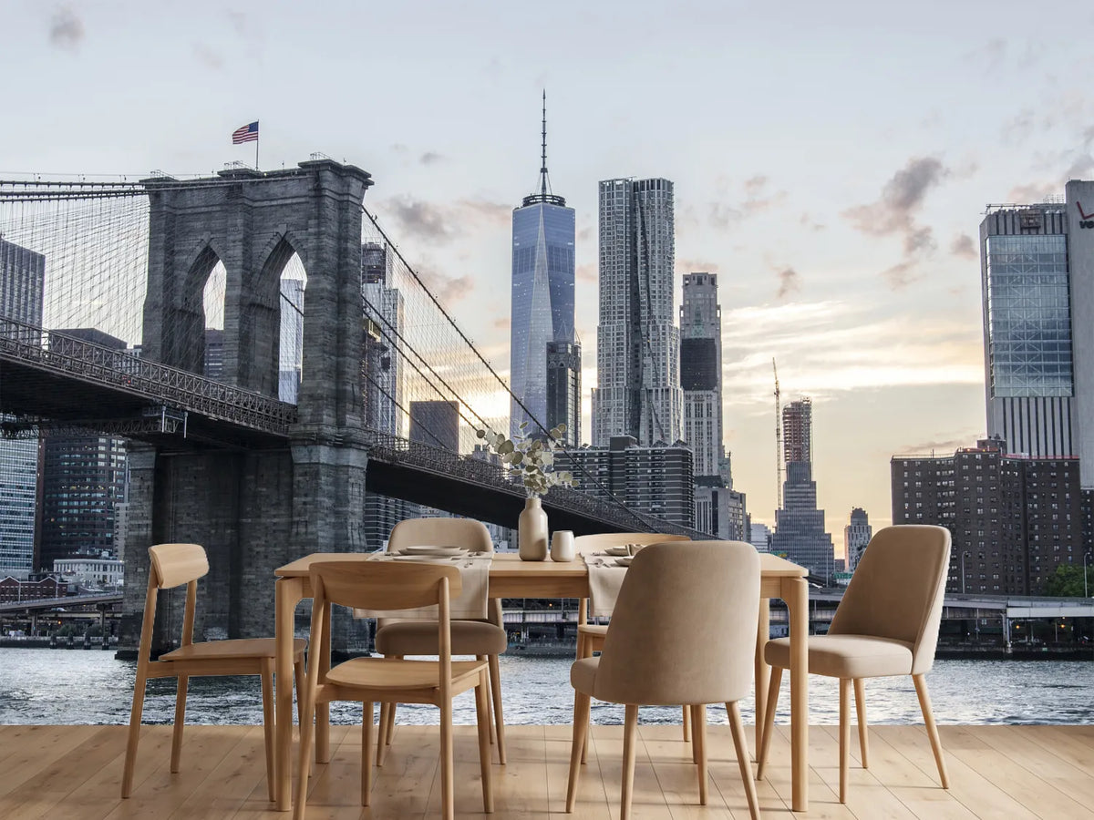photo-wallpaper-the-brooklyn-bridge-in-the-evening